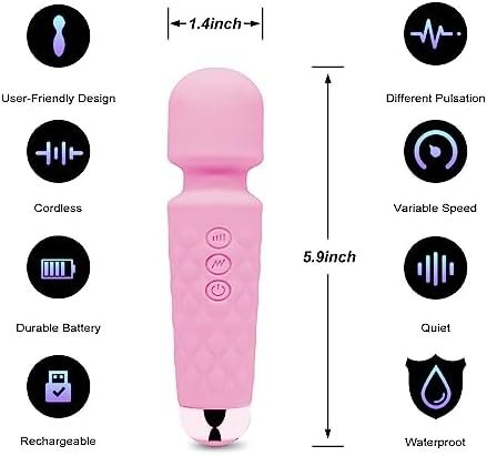 Kasass Adult Sex Toys Mini Vibrator For Women Personal Wand Massager Women Vibrators - Quiet Female G Spot Clit Vibrator With 8 Speeds & 20 Patterns, Rechargeable & Waterproof Sex Toys For Couples - Image 3