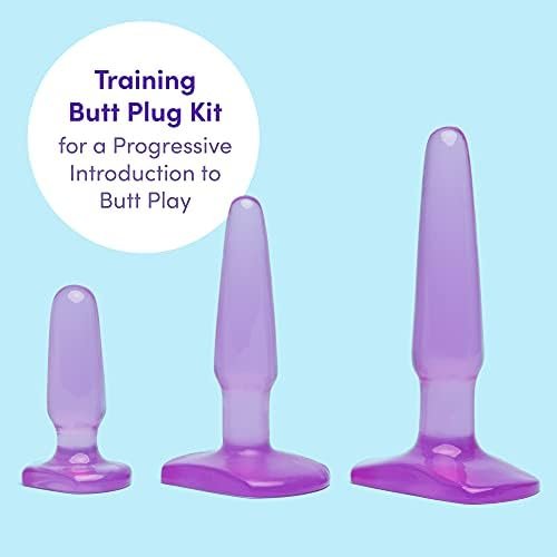 Lovehoney Butt Plugs - 3 Anal Toys For Anal Training - Beginner Friendly With Flared Base & Waterproof - Purple - Image 2