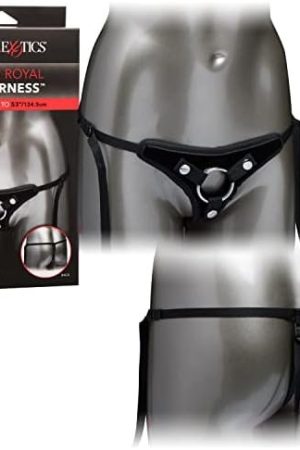 Calexotics Her Royal Harness The Countess – Premium Adjustable Bdsm Probe Strap O Plus Size Harness – Sex Toys For Couples And Women - Black