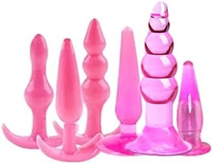 Anal Plug Set,Pack Of 6 Butt Plug Trainer Kit Silicone Prostate Massager Anal Dildo Sex Toys Training Kit Butt Plug Anus Stimulation Pleasure Plug Toy Expanding Butt Plug For Men Women (Pink)