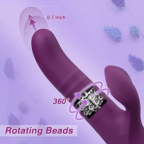 Thrusting Rabbit Vibrator For Women-Rotating Beads Clitoral Stimulator With 10 Vibration Adult Sex Toys For Female Couple - Image 3