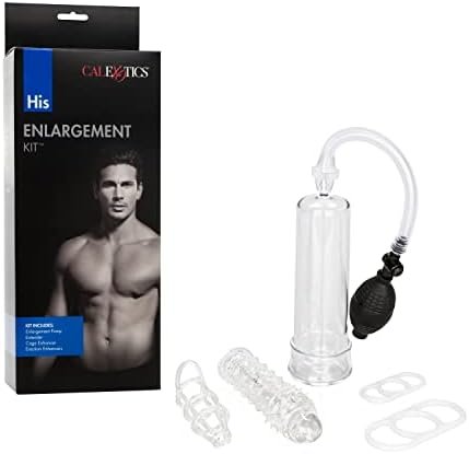 Calexotics His Enlargement Kit – Male Enhancement Penis Pump With Silicone Ring – Sex Toys For Men – Clear