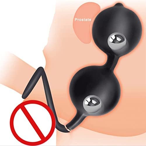 Inflatable Butt Plug Inflatable Anal Plug Built-In Two Steel Ballsinflatable Butt Anal Pump,Silicone Expandable Anal Sex Toys For Man And Women, Steel Ball Included - Image 2