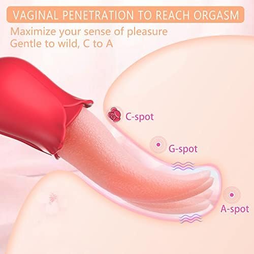 Rose Vibrators, Rose Sex Stimulator For Women, Clitoral G Spot Tongue Licking Vibrator Nipples Massager Vaginal Anal Breast Sex Toys For Female Masturbation & Couples Foreplay - Image 2