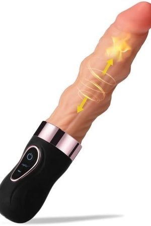 Eupher Wriggle Thrusting Dildo Vibrator, Realistic Vibrating Dildo For Women With 7 Wriggle Motion & 9 Vibration Rechargeable Heated Dildos Machine For Vagina Anal Stimulation