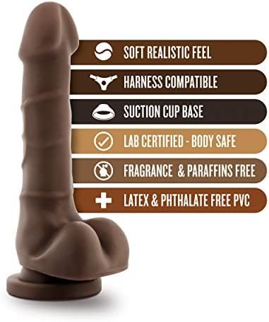 Blush Dr. Skin Basic 7-7 3/4 Inch Soft Slim Shaft Comfortable Realistic Dildo - Beginners Intermediate Suction Cup Harness Compatible Adult Toys - Sex Toy For Women Men Couples - Brown - Image 2