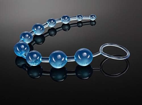 Blush Basic Beads - 12 Inch Non Porous Body Safe Anal Beads - Smooth And Seamless - Graduated Beads Up To 1" Maximum Width - Beginners Anal Play Sex Toys For Women Couples - Clear Blue - Image 3