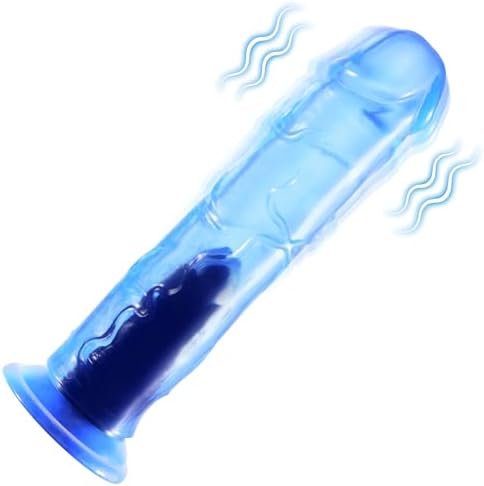 Realistic Dildo Vibrator, 7 Inch Small G Spot Vibrating Dildos With Suction Cup For Women,Men,Blue
