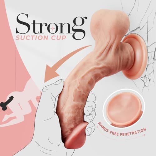 Small Glans Big Thick Dildo With Strong Suction Cup 8.3 Inch Realistic Dildo With Suction Cup For Hands-Free Play - Image 3