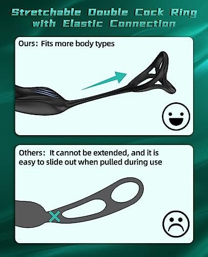 Thrusting Prostate Massager Anal Dildo Vibrator With Peni Ring, App Remote Contral Adult Anal Plug Sex Toys P Spot Massager For Men And Couples With 3 Thrusting And 9 Vibration Modes (Balck) - Image 3