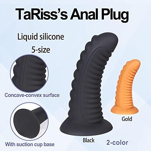 Tariss'S Dildo Soft Silicone Anal Plug With Strong Suction Cup For Hands-Free Play Butt Plug G-Spot Prostate Stimulation Massage Orgasm For Couple Women Adult Sex Toys Black L 9.3-Inch - Image 2