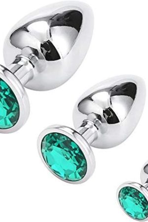 Anal Butt Plug, Greenpinecone Small + Medium + Big Set Fetish Safety Metal Anal Butt Plug Anal Plug Hook With Crystal Diamond Beginner 27Mm-33Mm-41Mm Anal Stimulation Toy For Unisex Masturbation