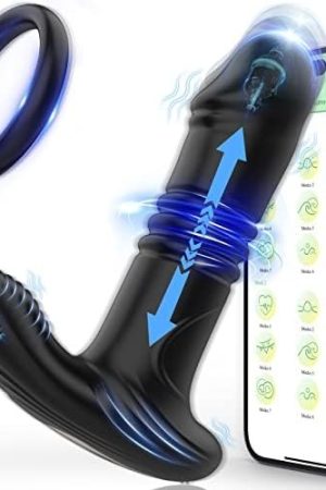App Anal Vibrators Large With Shock Function Prostate Vibrator With 6 Telescopy Modes 9 Vibration Modes Sex Toys Stimulator Anal Plug With Vibrations Penis Ring Analusimulation Dildo For Men Women