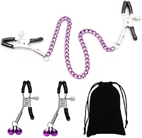 New 4321 Nipple Clips Clamps For Women,Adjustable Pressure Breast Clamps Stainless Steel Non Piercing Nipple Rings Decorative Clip For Pleasure Nipple Clips-Zr4 - Image 2