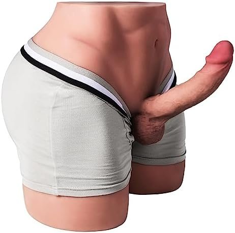 36.5Lb Brown Male Sex Doll For Women With Flexible Huge Dildo And Plump Ass, Man Torso Dildo Sex Dolls W/Tight Anal Hole For Female Masturbation, Unisex Masturbator Gay Sex Doll For Women Couple Men