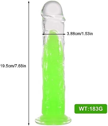 Glow In The Dark Dildo,7.7 In Green Dildo Luminous With Strong Suction Cup For Hands-Free Play For Women/Men/Gay - Image 2