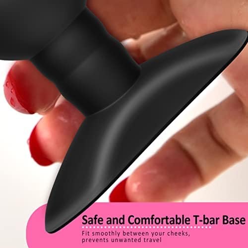 Anal Butt Plug Silicone Gradual Ribbed Anal Bead For Comfortable Long-Term Wear Prostate Massager Sex Toy With T-Bar Base & Thin Neck For Men Women Purple Tjijp - Image 2