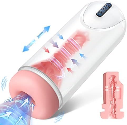 Male Masturbator Adult Sex Toys,Sex Machine With 4 Thrusting & 4 Suction & 10 Vibration Modes Pocket Pussy,Toys For Men'S Sex,Automatic Stroker Male Masturbators Penis Stimulation,Blowjob Toy For Men