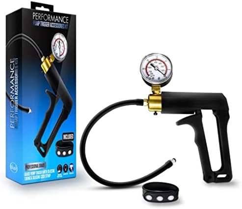 Performance Pump Pistol Accessories Kit - Professional Grade Penis Pump Trigger - Nterchange Compatible - Pressure Gauge - Vacuum Release Valve - Male Enhancement Upgrade - Plus Silicone Penis Strap