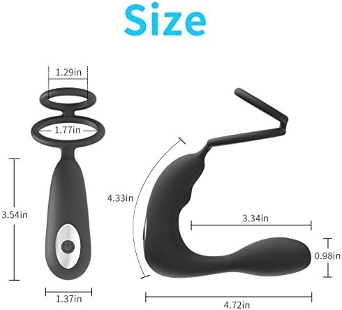 Powerful Anal Vibrator With 12 Vibration Modes, Adult Couple Sex Toy, Vibrating Prostate Massager With Dual Rings, Remote Control Anal Plug, Black Color - Image 2