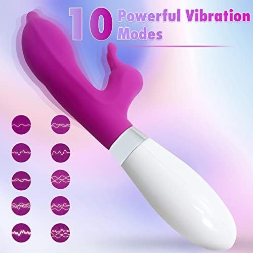 Rabbit Vibrator Realistic Dildo, G Spot Vibrator Clitoral Stimulator With 10 Vibrations Bunny Ears, Clitoral Stimulator, Silicone Sex Toys For Women - Image 2