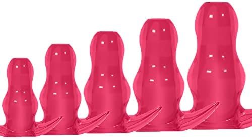 5 Pcs Soft Silicone Hollow Anal Plug Set Peep Anal Expansion Wearing Anal Plug Kit For Adult Sm Fun Products(Black)