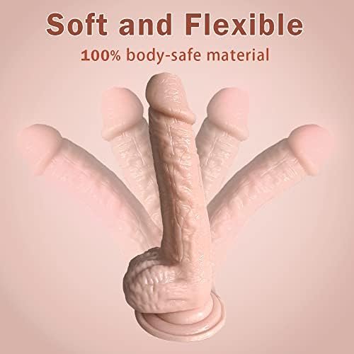 Realistic Dildo With Bullet Vibrator, Adult Vibrating Wand For Her,8 Inch Big Anal Suction Cup Large Dildos Toy For Female, Silicone Sex Toys For Women Hand Free Play - Image 3