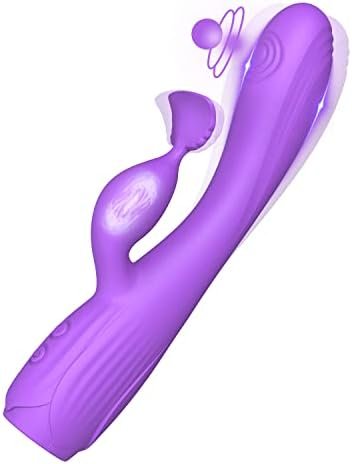 Xingnuo 3 In 1 Rose G Spot Rabbit Vibrator ,Super Soft And Beatable For Clitoral Stimulation,With 7 Vibration Modes Rechargeable Dildo Vibrator,Silent Anal Vibrator,Adult Erotic Sex Toys(Purple)