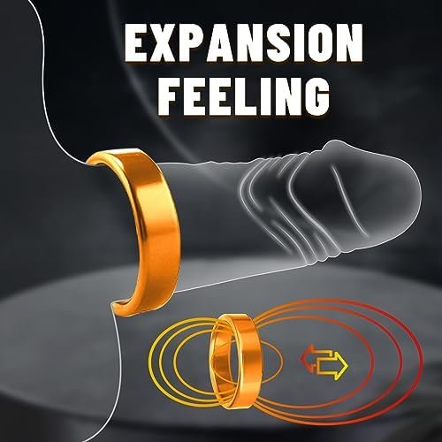 Runyu Cock Ring, Metal Penis Ring Male Cockring Penis Glans Loop Bdsm Sex Toy For Men, Gold 45Mm - Image 3