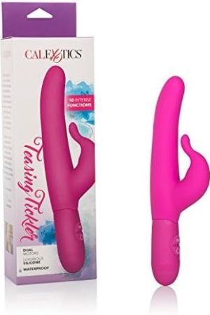 Calexotics 10 Function Teasing Tickler - Waterproof Silicone Rabbit Vibrator โ Adult Sex Toys For Couples - Clitoral G Spot Massager โ Pink