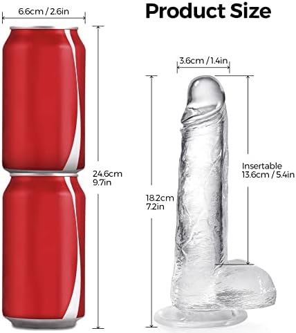 Clear Dildo Realistic Big Dildos Sex Toy Feels Like Skin, Suction Cup Dildo Anal Sex Toys Adult Toys For Hands-Free Play,Adult Toys Clear Dildo (8") - Image 2