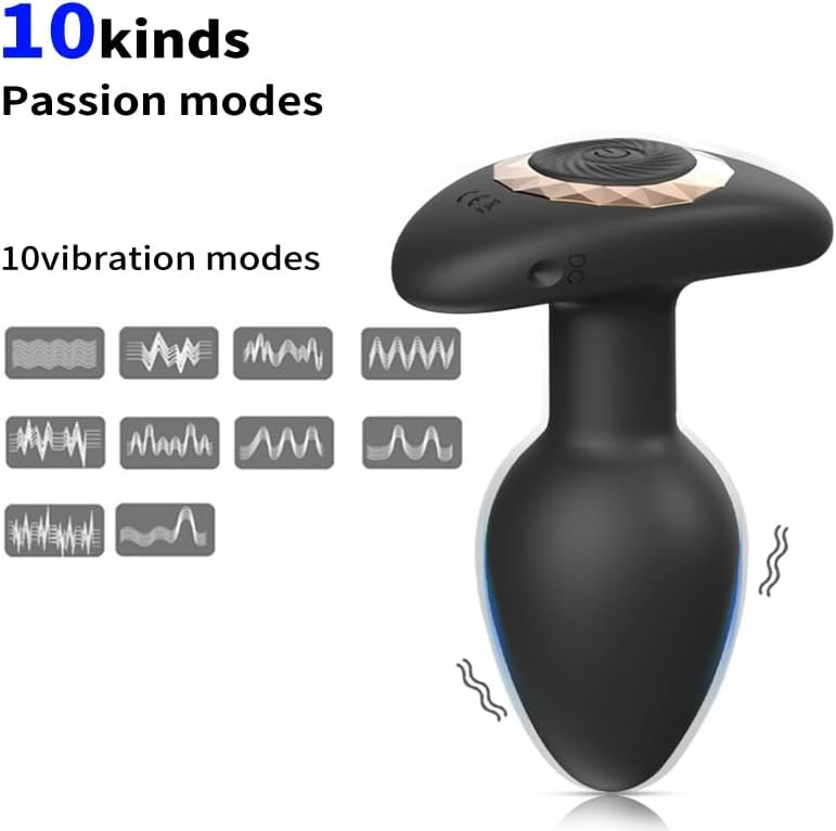 Vibrating Butt Plug Prostate Massager With Remote Control – Pinky Time Anal Vibrator With 10 Vibration Modes Rechargeable Waterproof Silicone With, Anal Sex Toys For Men Women And Couples Black - Image 3