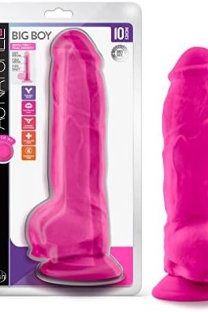 Blush Au Naturel Big Boy Realistic 10 Inch Suction Cup Harness Compatible Flexishaft Sensa Feel Dildo Sex Toy For Men Women Couples Mocha