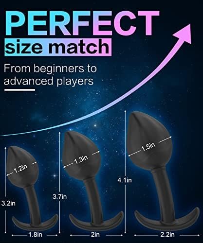 Anal Plug Kit,Dovelo 3 Pcs Silicone Butt Plug Training Set,Anal Butt Plug Trainer Kit,For Beginners Advanced Users With Flared Base Prostate Sex Toys - Image 2