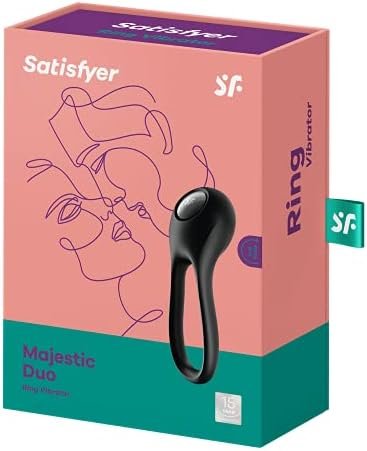 Satisfyer Majestic Duo Cock Ring - Vibrating Penis And Testicle Ring For Longer, Harder, Stronger Erections, Erection Enhancing Penis Ring Plus Vibration - Waterproof, Rechargeable Black - Image 3