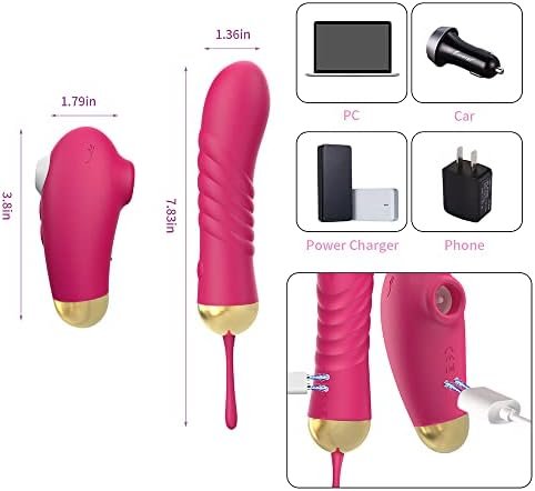 Clitoral Sucking Vibrator For Clit G Spot Stimulation, Adult Sex Toys For Women And Couple, Remote Control Dual Stimulator For Double Pleasure With 10 Suction&Licking& Pulsing Patterns - Image 3