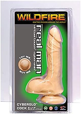 Wildfire Realistic Lifelike Dildo With Suction Cup Cyberskin Flexible Cyberglo Cock For Vaginal G-Spot And Anal Play 5.75 Inch - Image 2
