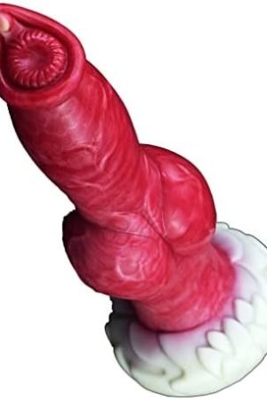 Silicone Made 9 Inch Artificial Wolf Dildo Animal Type With Big Knot Knotty