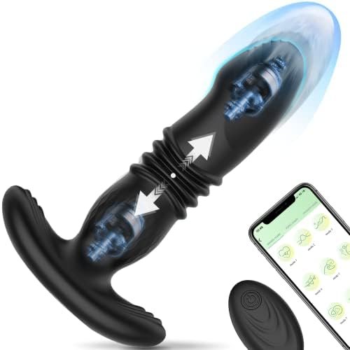 Anal Plug Vibrator With App Control, Vibrating Butt Plug, But Plug, Anal Dildo For Men Women, Prostate Massager Thrusting Anal Vibrator With 9 Thrusting & Vibrating Modes, Anal Sex Toys For Men Women