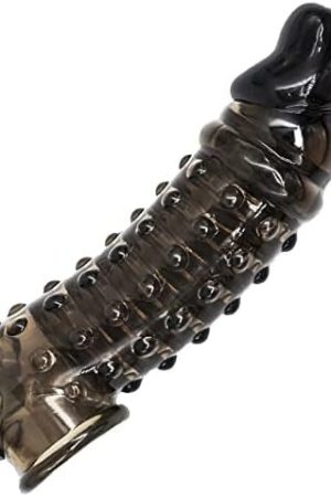 Penis Sleeve, 56 Large Particles Raised, Simulated Head, Sealed Design To Prevent Leakage, With Locking Sperm Ring Design