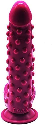 Faak Silicone Bumpy Dildo G-Spot Novelties Female Masturbator Soft Flexible Adult Toy Dildo With Suction Base Waterproof (Black) - Image 3
