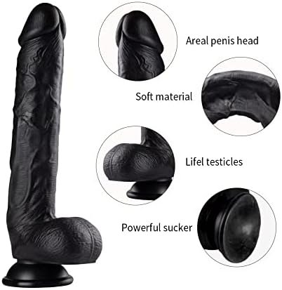 Leqc Realistic Dildos Feels Like Skin, 10 Inch Soft Dildo With Suction Cup For Hands-Free Play, Body-Safe Material And Adult Sex Toys For Women(Black) - Image 2