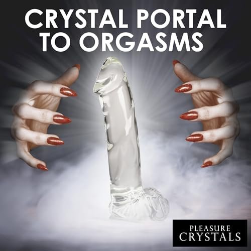 Pleasure Crystals 7.1" Glass Dildo With Balls For Men, Women & Couples. Realistic Texture, Latex-Free And Phthalate-Free, Ideal For Temperature Play. 1 Piece, Clear. - Image 3