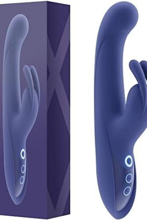 Bed Geek G Spot Rabbit Vibrator With Vibrating Ears – Skin-Friendly Blue Silicone – Quiet Sensory Stimulator – 10 Intensity Levels & Patterns – Cordless Rechargeable And Waterproof