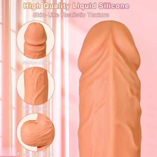 Sex Machine Thrusting Realistic Dildo For Women With 10 Vibrating & Thrusting Modes For G Spot Clitoral Anal Stimulation, Remote Control Silicone Vibrator, Adult Sex Toy (Flesh) - Image 3