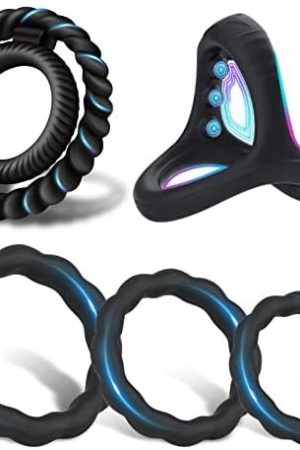 Silicone Penis Rings Set,5 Different Sizes Cock Rings Set For Erection Enhancing,Long Lasting Stronger Men Sex Toy Silicone Cock And Ball Ring,Triangular Penis Ring With Massage Beads,Cock Ring Set