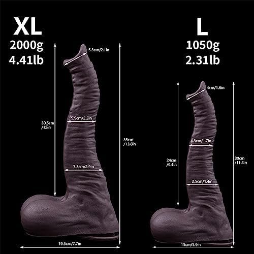 Gienocy Realistic Big Thick Dildo With Strong Suction Cup, Huge Elephant Trunk Anus Dildo Butt Plug, Fake Penis Adult Advanced Player Sex Toy For Vagina Anal Stimulate G-Spot Stimulating Orgasm (L) - Image 2