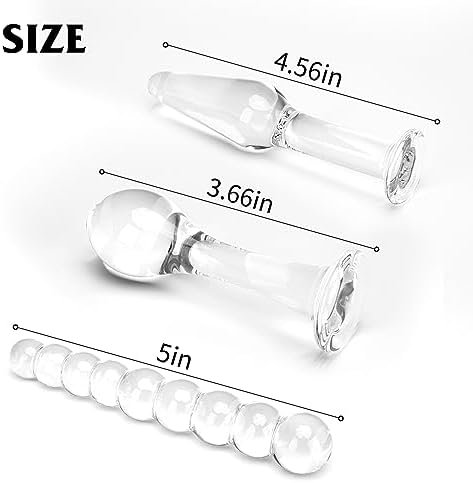 Sm Anal Plug Training Kit Glass Beaded Anal Plug For Adult Bullet Head Anal Plug Portable Entry-Level Set 3 Pcs - Image 3
