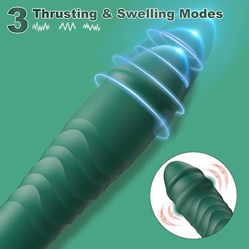 Thrusting Dildo Vibrators Swelling Toys - G Spot Clitoral Realistic Swelling Sex Toys, 3 Thrusting & 10 Vibating Modes Magnetic Rechargeable Waterproof Adult Toys For Women Solo Or Couples Play - Image 3