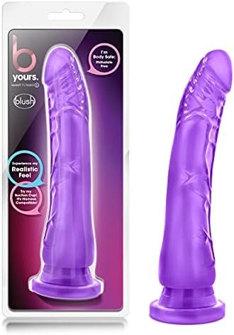 Blush B Yours Sweet N Hard 6 - Realistic 8.5 Inch Long Dildo - 2In Thick - Harness Compatible Suction Cup For Hands Free Play - Soft Lifelike Adult Sex Toy For Men Women Couples - Clear Pink